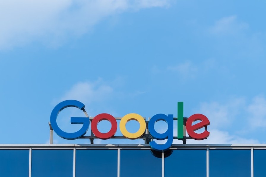 A building roof with Google's logo.