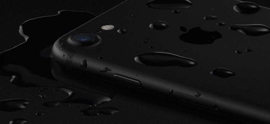 A wet iPhone 7 camera lens.