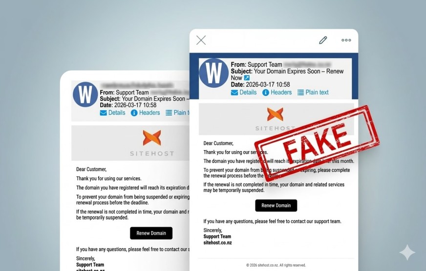 Mobile screenshot of a fraudulent email titled 