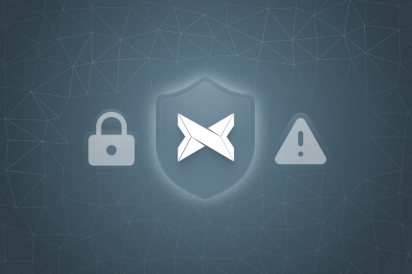 Simple icons for a padlock, alert symbol and a shield sit in front of a grey/bue background. The SiteHost logo sits in front of the shield.