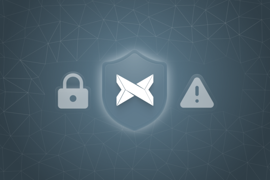 Simple icons for a padlock, alert symbol and a shield sit in front of a grey/bue background. The SiteHost logo sits in front of the shield.
