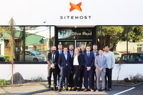 The full SiteHost team of 2017 outside the main office.