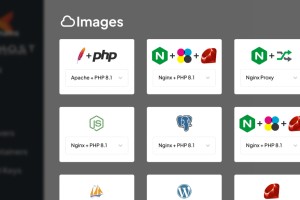 Cloud Container image options include Apache, Nginx, PHP, WordPress, Ruby and more.