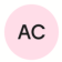 Trustpilot display picture for user Alex C. Pink circle with 'AC' in the middle of it in black.
